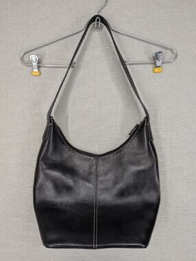 Fossil Classic Black Leather Zip-Top Shoulder HandBag Purse